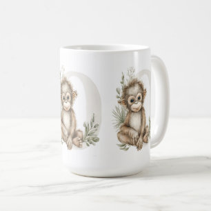 Süßer Wasserfarbe-Baby-Tier-Alphabet Orang-Utan Kaffeetasse
