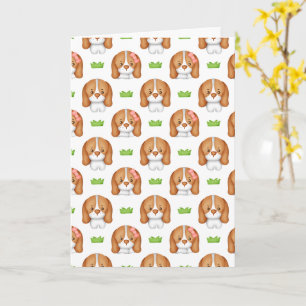 Süßer Wasserfarben-Beagle-Hund  Karte