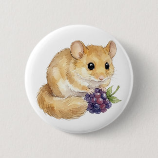 Süßer Wasserfarben-Hamster-Button Button