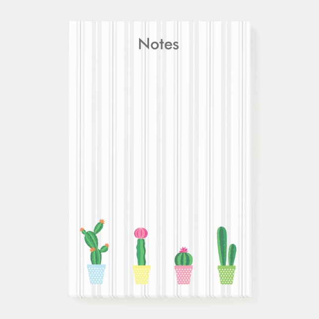 Süßer Wasserfarben-Kaktus Post-it Klebezettel (Vorderseite)