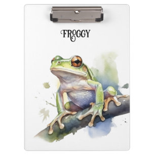 Süßer Wasserfarben-Laubfrosch, individuell Klemmbrett