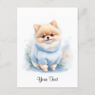 Süßer Wasserfarben-Pomeranian-Welpenhund Personali Postkarte