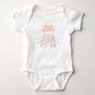 Süßer Wasserfarben-Regenbogen Baby Strampler
