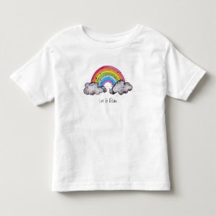 Süßer Wasserfarben-Regenbogen und Wolken Kleinkind T-shirt