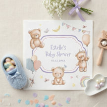 Süßer Wasserfarben-Teddybär Sterne Mond Baby Showe