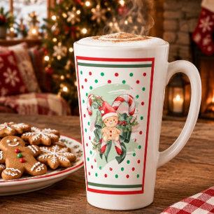 Süßer Wasserfarben-Weihnachts-Gebäckmann Milchtasse