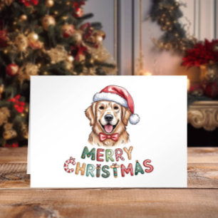 Süßer Wasserfarbener Golden Retriever Weihnachten