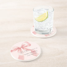 Süßer Wasserfarbener Rosa Schleife Baby Shower