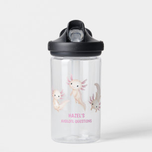 Süßer Watercolor Axolotl Fragen Personalisierter K Trinkflasche