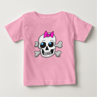 Süßer weiblicher Totenkopf Baby T-shirt