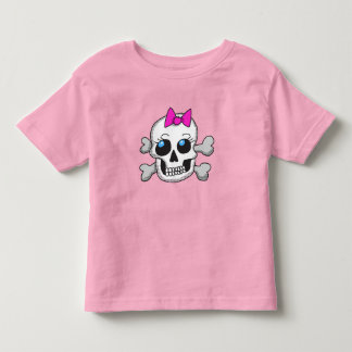 Süßer weiblicher Totenkopf Kleinkind T-shirt