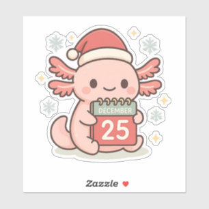 Süßer Weihnachts-Axolotl-Aufkleber Kawaii-Feiert Aufkleber