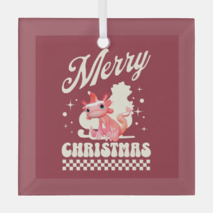 Süßer Weihnachts Axolotl Frohe Weihnachten Ornament Aus Glas