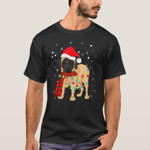 Süßer Weihnachts-Bullmastiff-Hund Licht lustig für T-Shirt