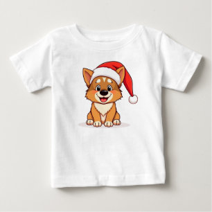 Süßer Weihnachts-Cartoon-Hund Baby T-shirt