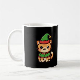 Süßer Weihnachts-Elfen-Katz Kaffeetasse
