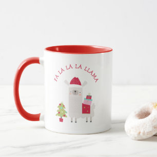 Süßer Weihnachts-Fa-La-La-La-Lama Rot Tasse