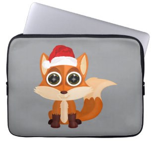 Süßer Weihnachts-Fuchs-Cartoon-Feiertags-Tier Fest Laptopschutzhülle