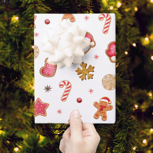 Süßer Weihnachts-Gingerbread-Keks Geschenkpapier Set