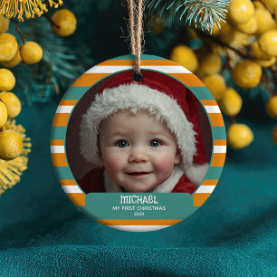 Süßer Weihnachts-Gnom Erstes Weihnachten Baby Name Keramik Ornament