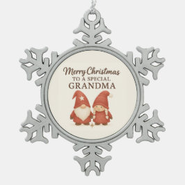 Süßer Weihnachts-Gnom-Schmuck für Oma Schneeflocken Zinn-Ornament