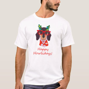Süßer Weihnachts Hund Howlidays Doxie Dachshund Lu T-Shirt
