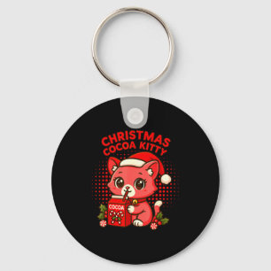 Süßer Weihnachts-Kakao-Kitty Schlüsselanhänger