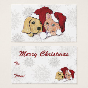 Süßer Weihnachts-Labrador-Welpe und orange getiger