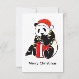 Süßer Weihnachts-Panda – Minimaler Feiertag  Dankeskarte