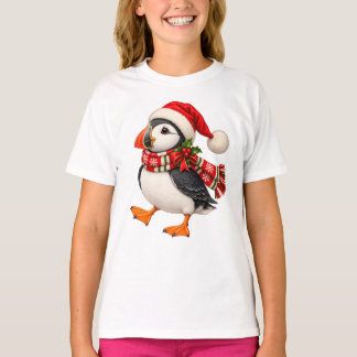 Süßer Weihnachts-Papageientaucher-Santa-Festivus-V T-Shirt