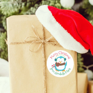Süßer Weihnachts-Pinguin Personalisiert Von Gesche Runder Aufkleber