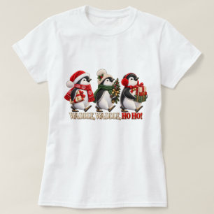 Süßer Weihnachts-Pinguin-Watschel-Ho-Ho T-Shirt