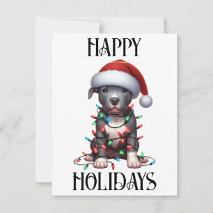 Süßer Weihnachts-Pitbull Feiertagskarte