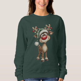 Süßer Weihnachts-Rentier-Pullover Sweatshirt