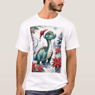 Süßer Weihnachts-Santa-Baby-T-Rex T-Shirt