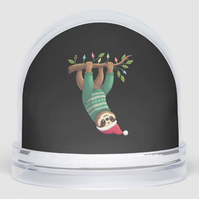 Süßer Weihnachts-Sloth-Santa-Hut-Christmas-Sloth - Schneekugeln (Vorderseite)