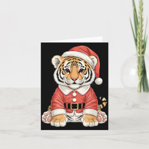 Süßer Weihnachts-Tiger-Santa-Safari-Tier Karte