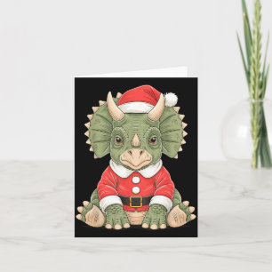 Süßer Weihnachts-Triceratops-Santa-Dinosaurier Karte