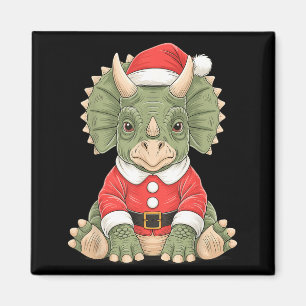 Süßer Weihnachts-Triceratops-Santa-Dinosaurier Magnet