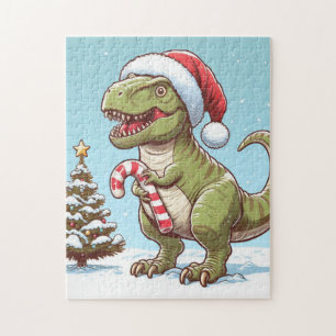 Süßer Weihnachts-Zuckerstangen-Dinosaurier
