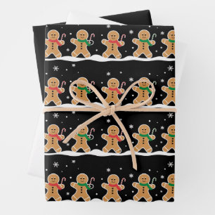 Süßer Weihnachtsbäcker Lebkuchenmann Geschenkpapier Set