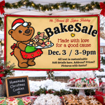 Süßer Weihnachtsbär-Bäcker-Bake-Sale-Werbung