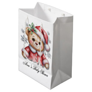 Süßer Weihnachtsbär und Schneeflocken-Baby-Party Mittlere Geschenktüte