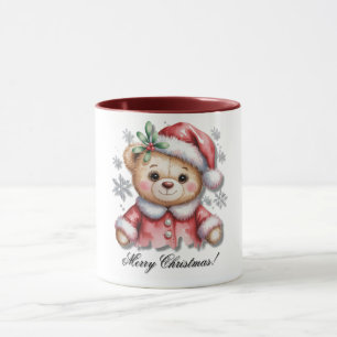 Süßer Weihnachtsbär und Schneeflocken-Baby-Party Tasse
