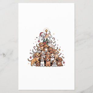 Süßer Weihnachtsbaum-Hund Xmas Baum Welpe Flyer