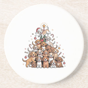 Süßer Weihnachtsbaum-Hund Xmas Baum Welpe Getränkeuntersetzer