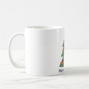 Süßer Weihnachtsbaum und Stern, Frohe Weihnachten Kaffeetasse