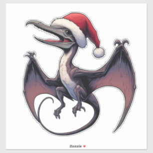 Süßer Weihnachtsdinosaurier mit Zuckerstange Aufkleber