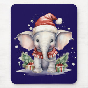 Süßer Weihnachtselefant Mousepad