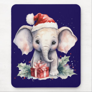 Süßer Weihnachtselefant Mousepad
